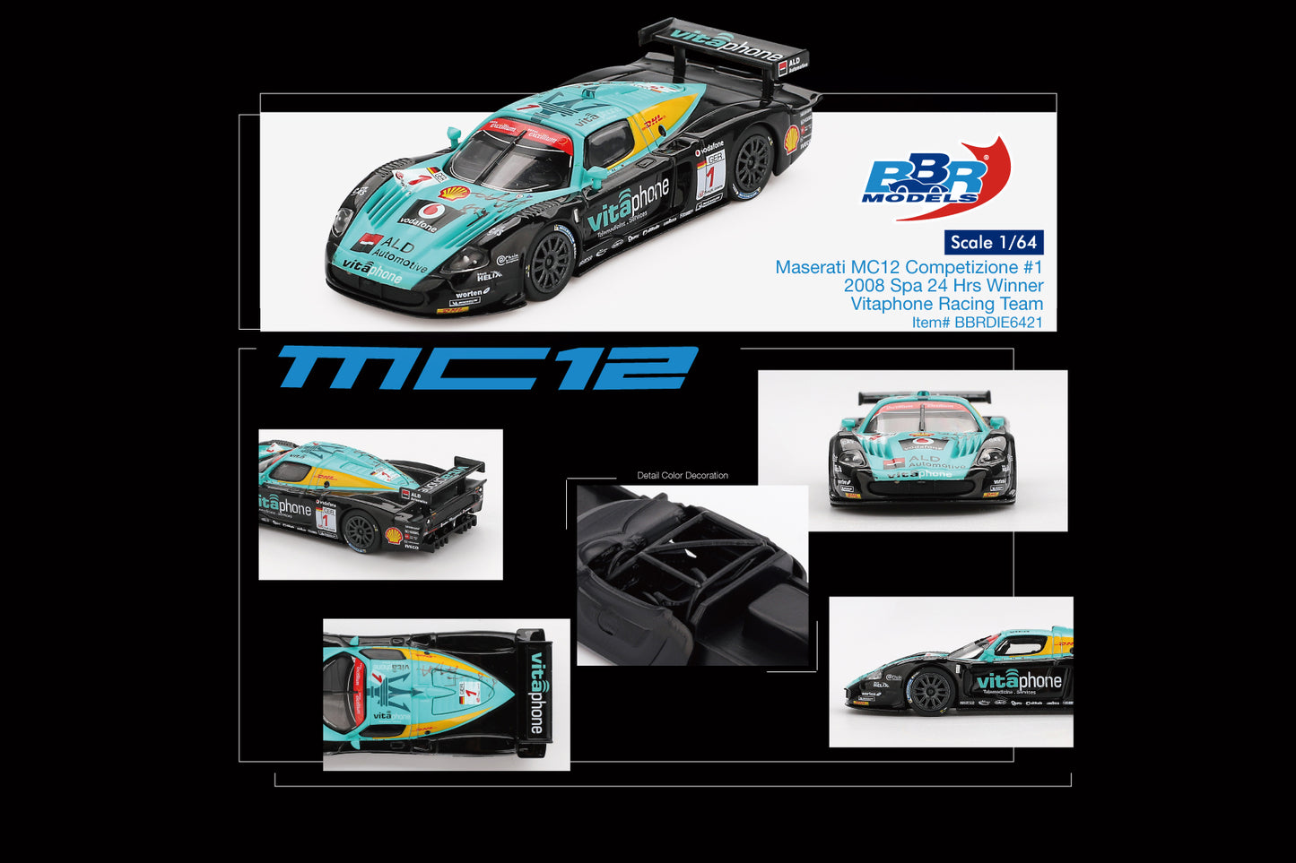 Maserati MC12 Competizione #1 Vitaphone Racing Team 2008 Spa 24 Hrs. Winner