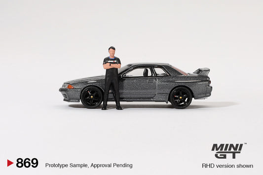 Nissan Skyline GT-R (R32) Gunmetal W/ Matsuda Figure Tsugio Matsuda Collection