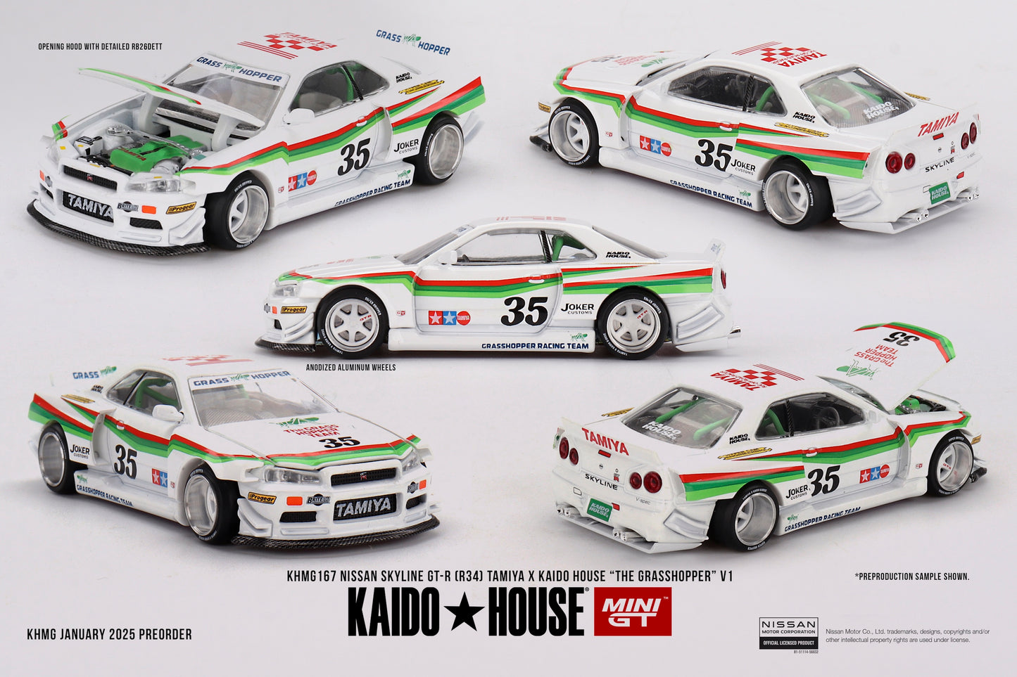 Nissan Skyline GT-R (R34) TAMIYA x KAIDO HOUSE "The GRASSHOPPER" V1