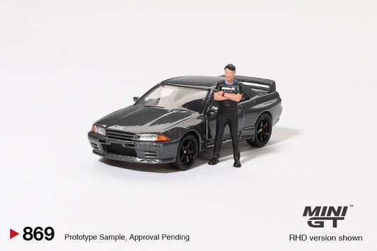 Nissan Skyline GT-R (R32) Gunmetal W/ Matsuda Figure Tsugio Matsuda Collection