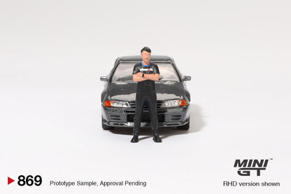 Nissan Skyline GT-R (R32) Gunmetal W/ Matsuda Figure Tsugio Matsuda Collection